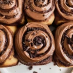 Chocolate cinnamon rolls with chocolate cream cheese frosting