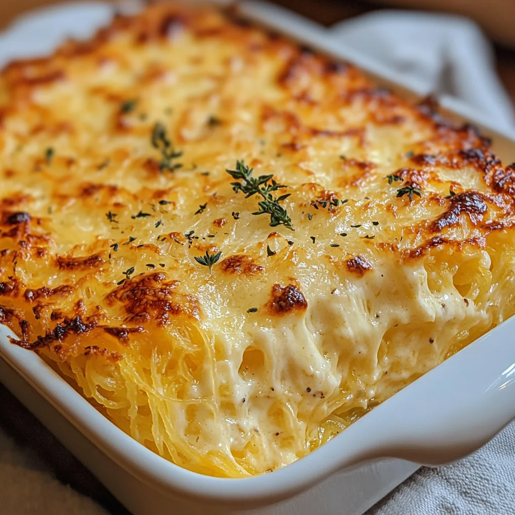 Creamy Spaghetti Squash Au Gratin