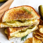 Crispy Dill Pickle Grilled Cheese Sandwich
