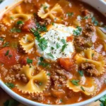Hearty Lasagna Soup with Bow Tie Pasta