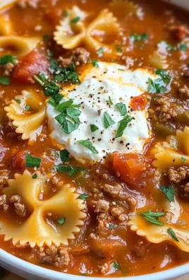 Hearty Lasagna Soup with Bow Tie Pasta