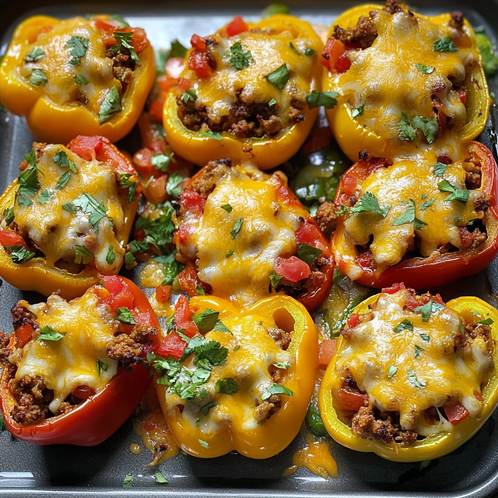 Skinny Bell Pepper Nacho Boats