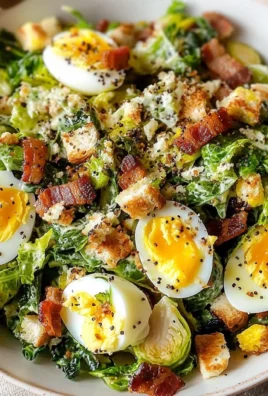 Warm Brussels Sprouts Caesar Salad