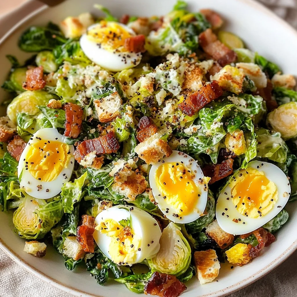 Warm Brussels Sprouts Caesar Salad