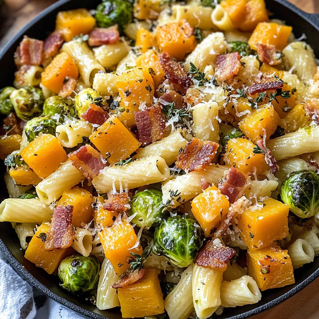 turkey Bacon Brussels Sprouts Butternut Squash Pasta