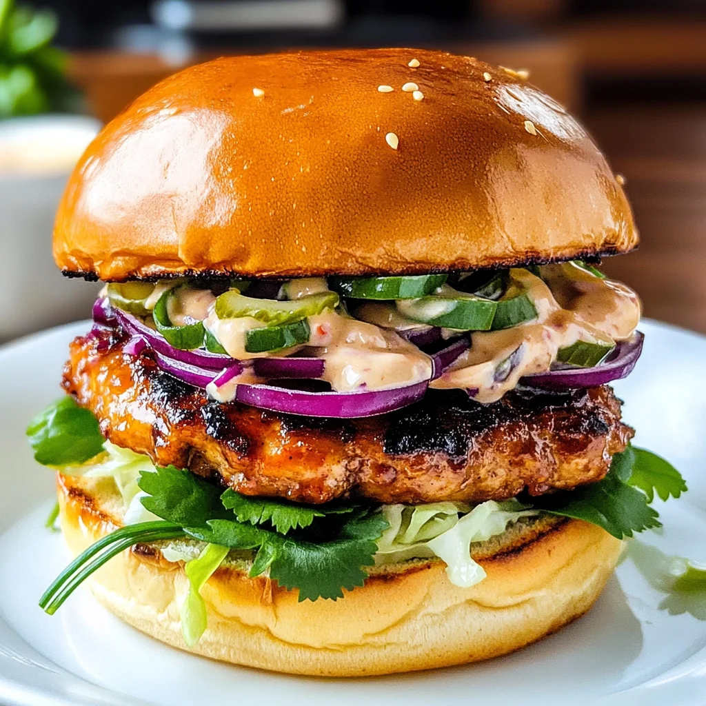 Chicken Teriyaki Burgers with Sesame Slaw
