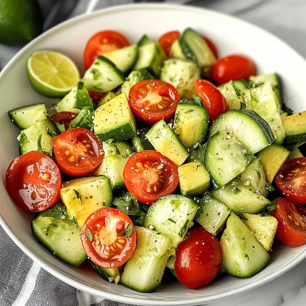 Cucumber Tomato Avocado Salad