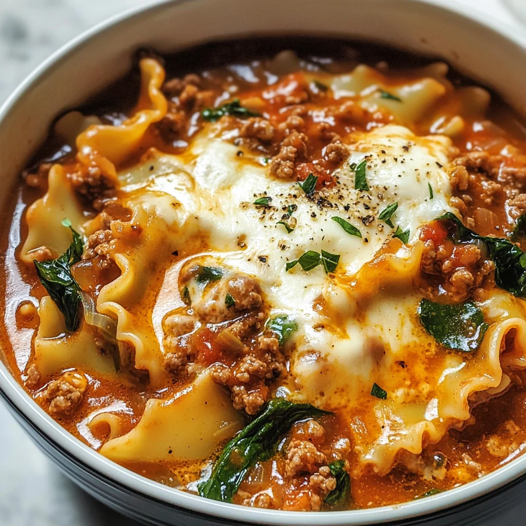 Mouthwatering One Pot Lasagna Soup