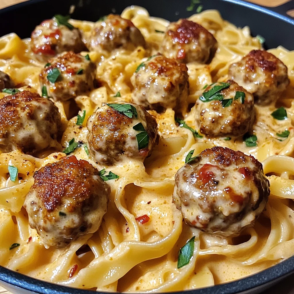 One-Pot Creamy Cajun Meatball Pasta: Easy & Flavorful Recipe