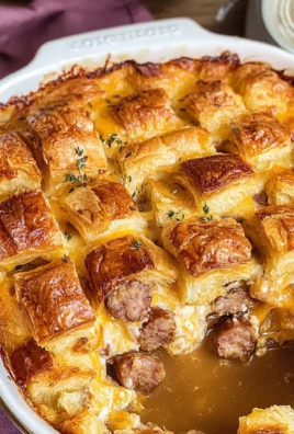 Overnight Croissant Breakfast Casserole Bake with Gravy