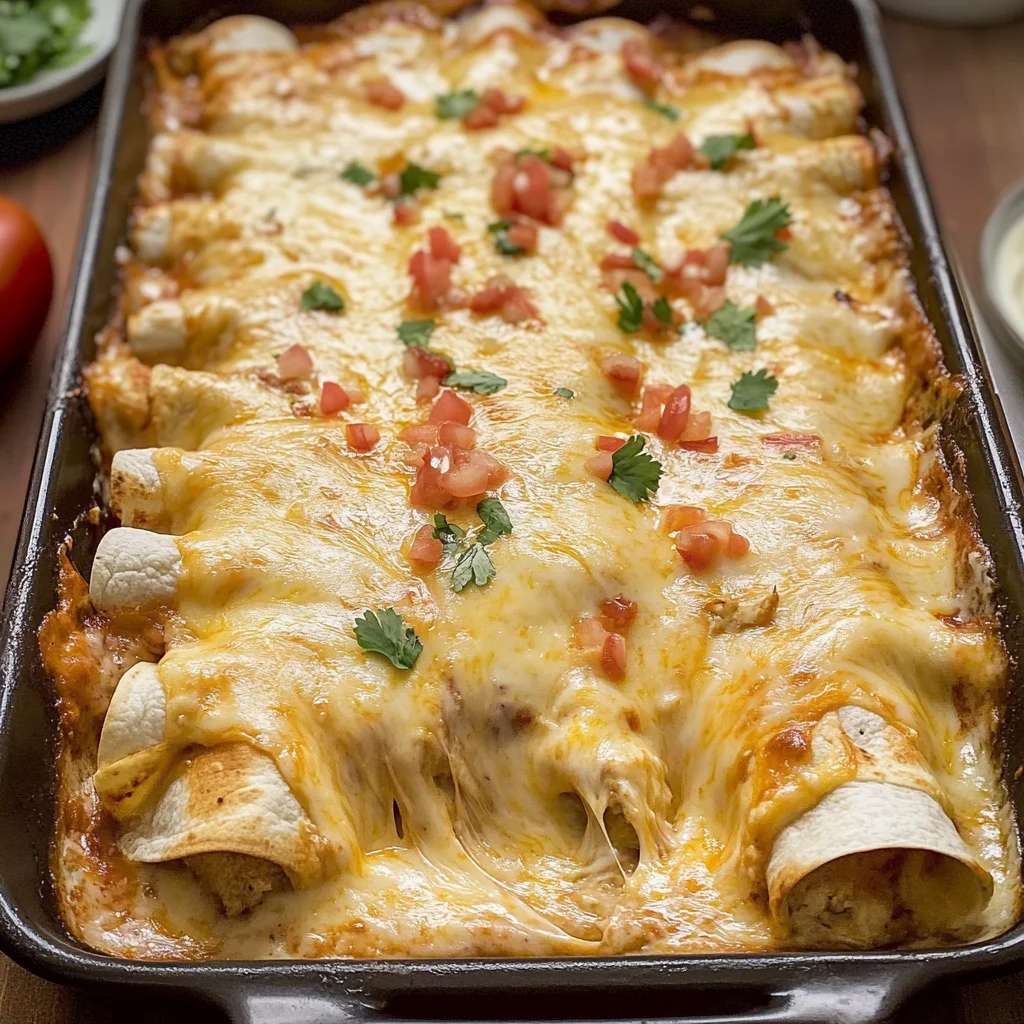 Queso Chicken Enchiladas