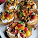 Quick Peach Bruschetta with Whipped Ricotta