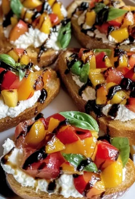 Quick Peach Bruschetta with Whipped Ricotta