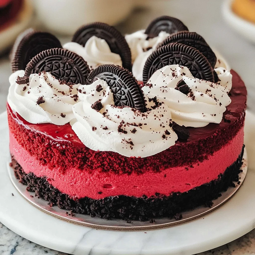 Red Velvet Oreo Cheesecake