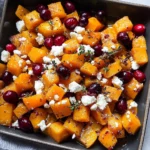 Roasted Butternut Squash with Cranberries and Feta Bliss