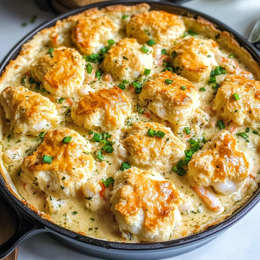 Shrimp & Lobster Cheddar Bay Biscuit Pot Pie