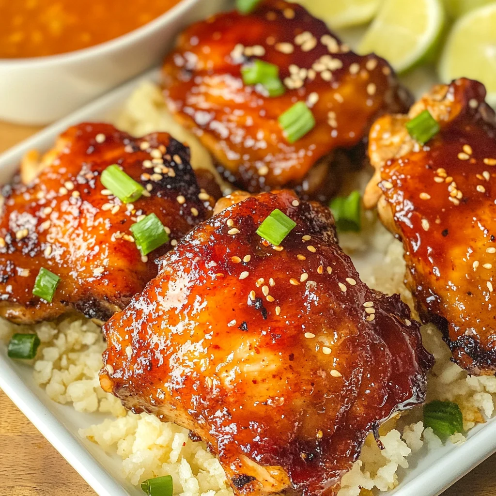 Sticky Sweet Chili Chicken Thighs in Air Fryer