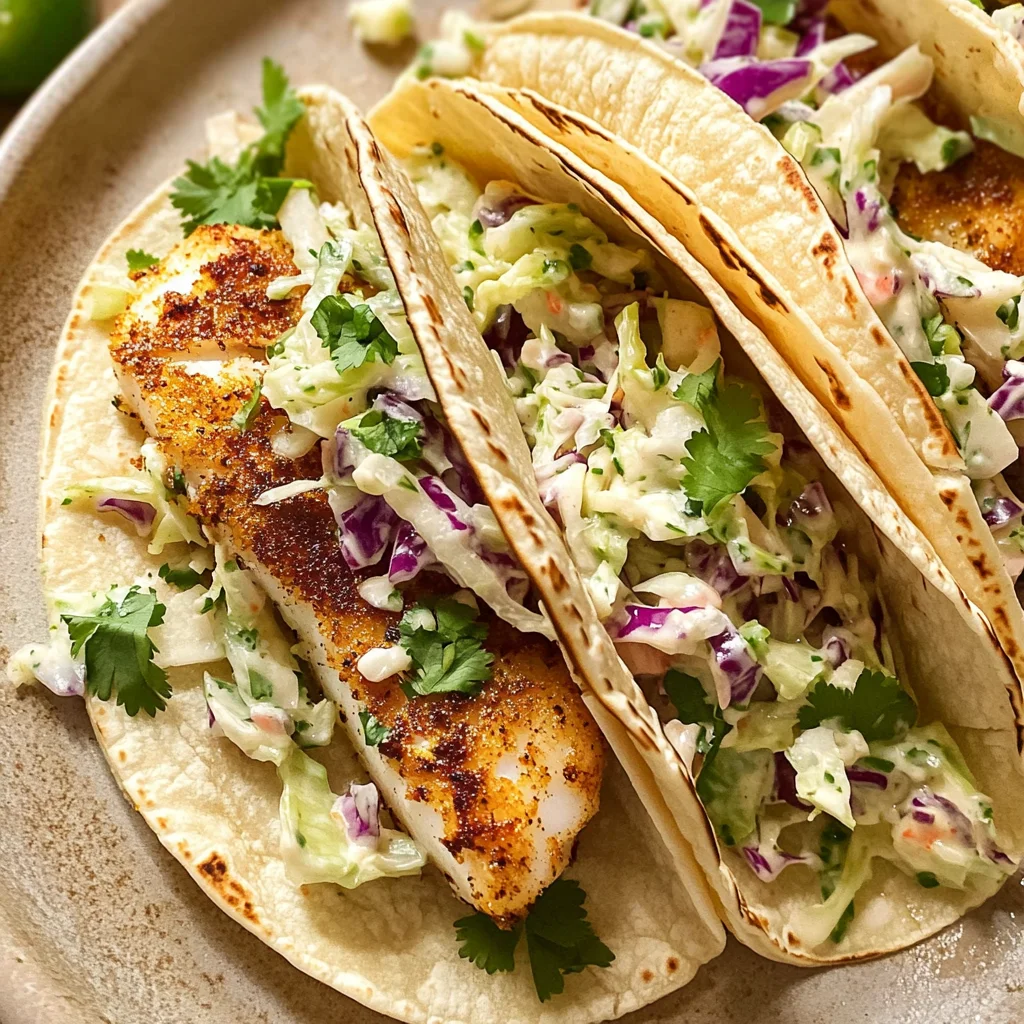 Air Fryer Fish Tacos with Cilantro Lime Slaw