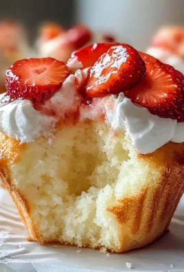 Bourbon Strawberry Angel Food Cupcakes