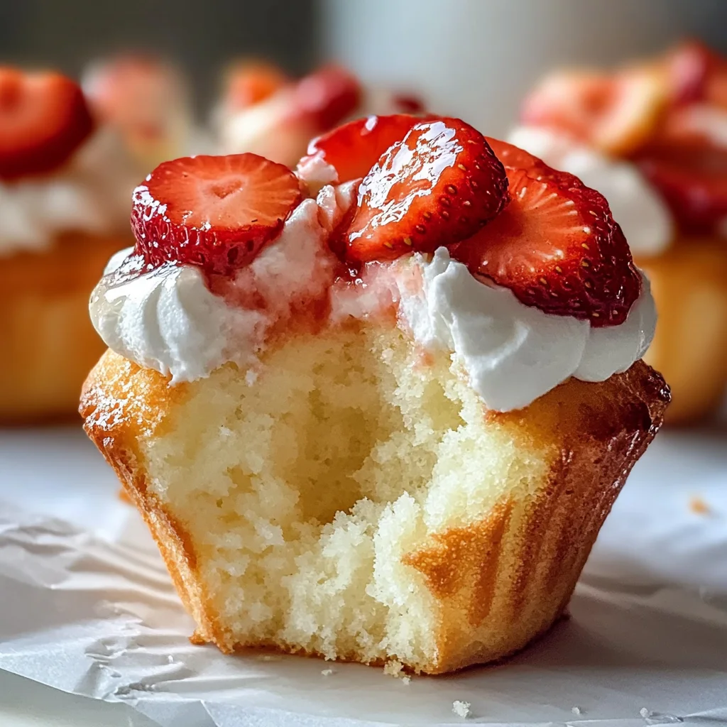 Bourbon Strawberry Angel Food Cupcakes