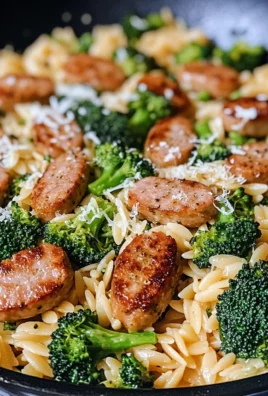 Chicken Sausage, Broccoli, and Orzo Skillet