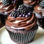 Decadent Dark Chocolate Blackberry Cupcakes