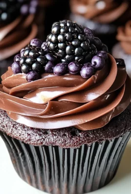 Decadent Dark Chocolate Blackberry Cupcakes