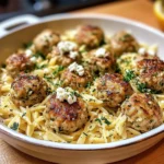 Greek Chicken Meatballs with Lemon Orzo