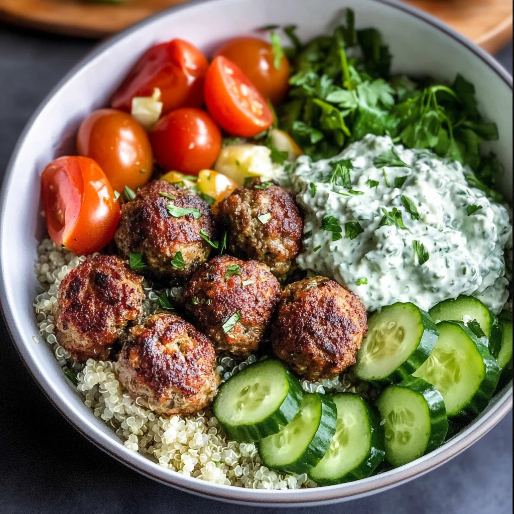 Greek Meatball Bowl