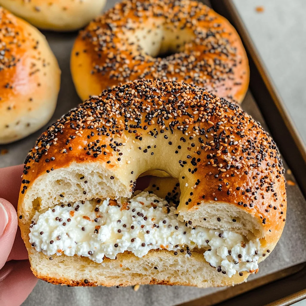 High Protein Cottage Cheese Bagels