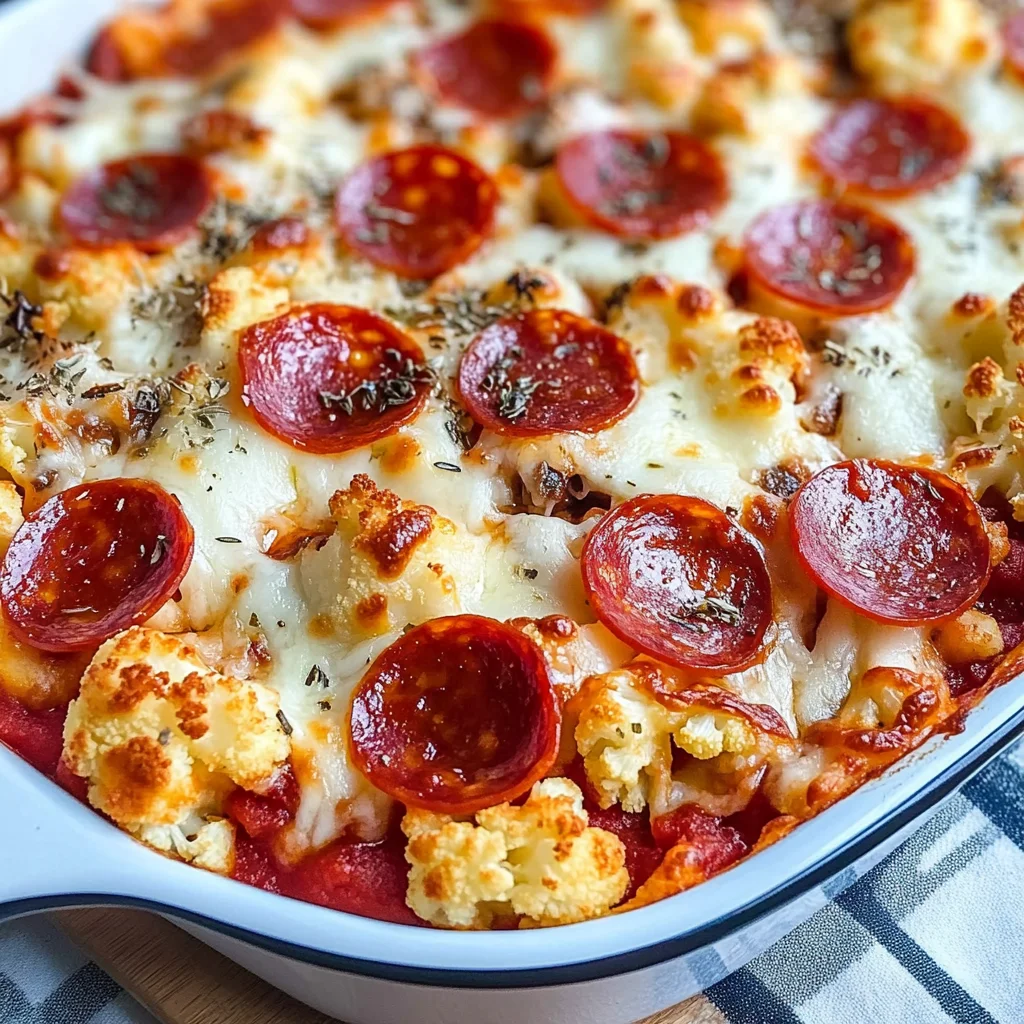Keto Cauliflower Pizza Casserole