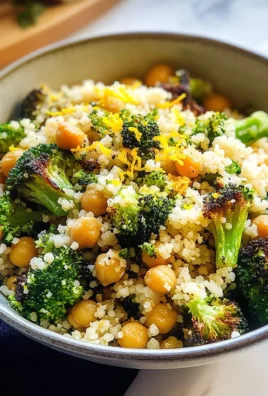 Lemon Couscous with Roasted Broccoli and Chickpeas
