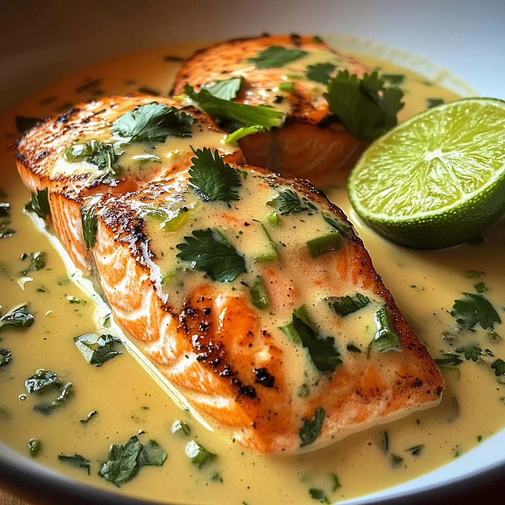 Poached Salmon in Coconut Lime Sauce