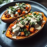Protein loaded sweet potato boats