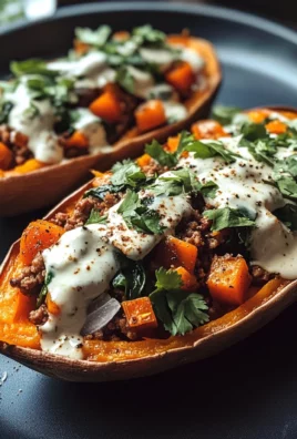 Protein loaded sweet potato boats