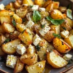 Roasted Potatoes with Baked Feta and Garlic