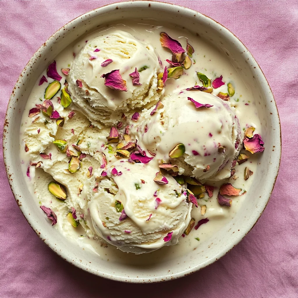 Rose Pistachio Cheesecake Ice Cream