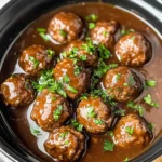 Slow Cooker Salisbury Steak Meatballs (Frozen Meatballs)
