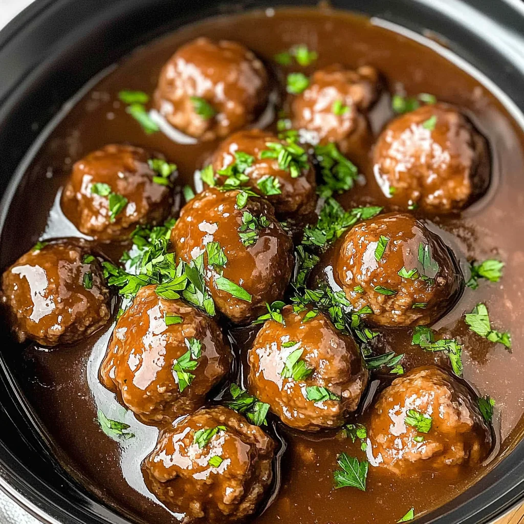 Slow Cooker Salisbury Steak Meatballs (Frozen Meatballs)