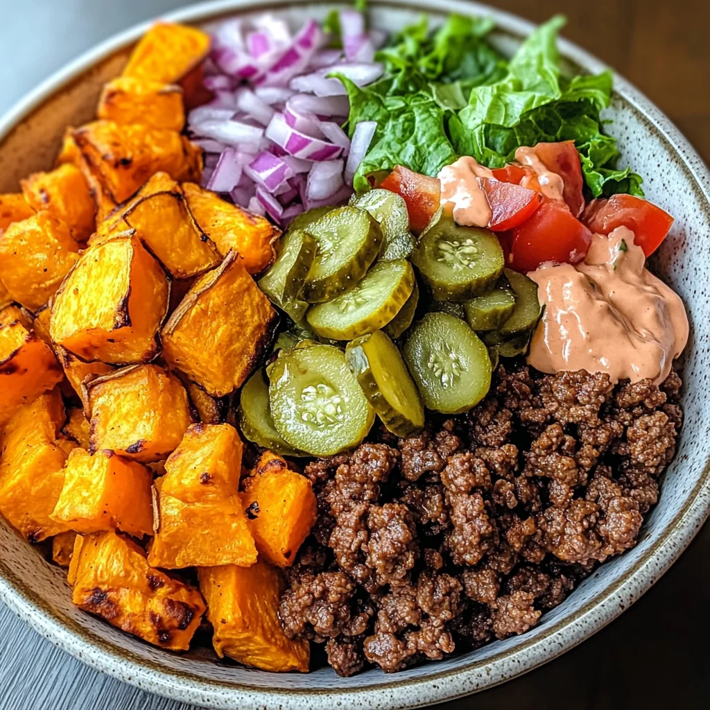 Sweet Potato Burger Bowl