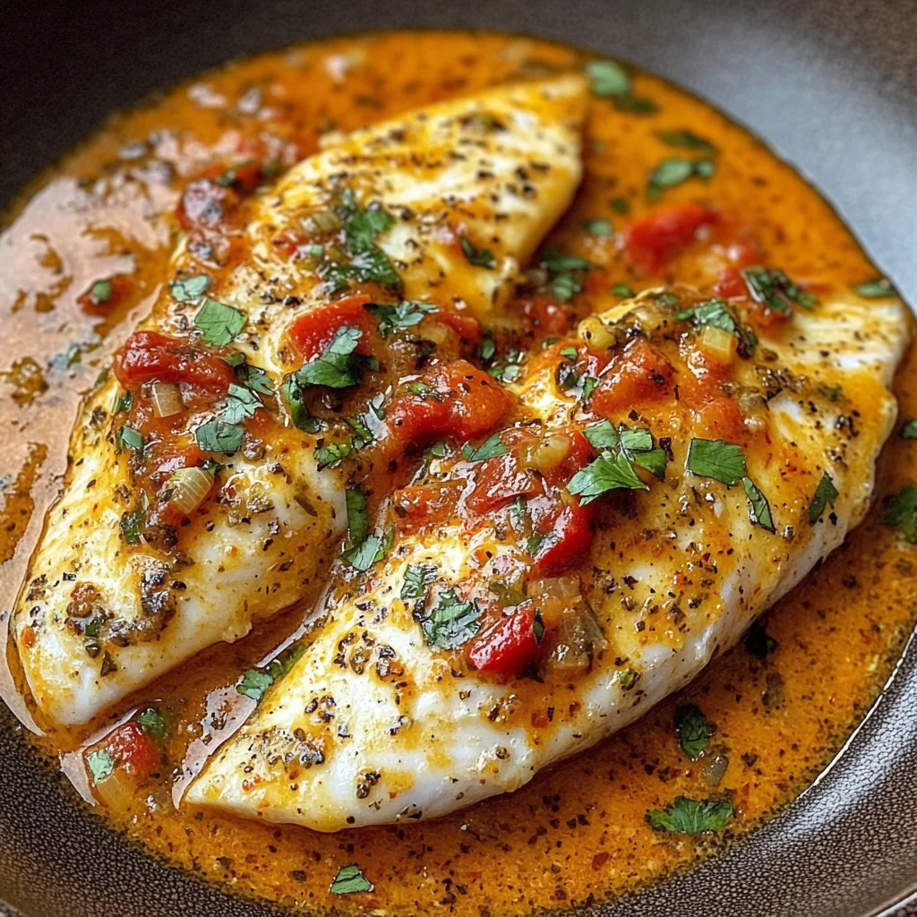 Tilapia in Roasted Pepper Sauce