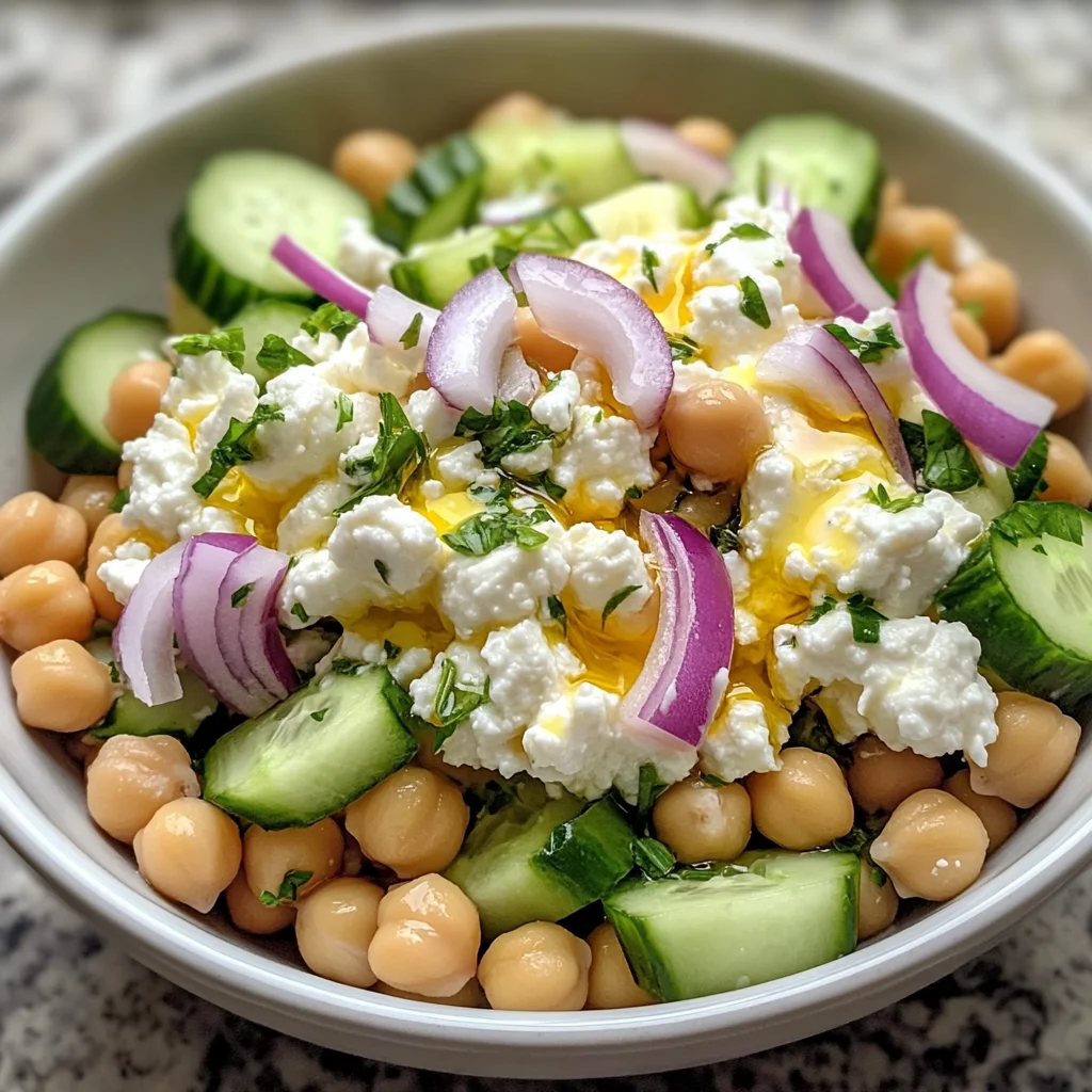 Cottage Cheese Chickpea Salad Bowl