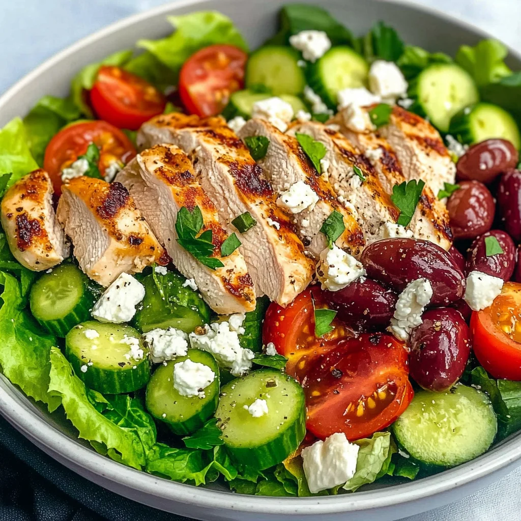 Easy Greek Salad with Chicken