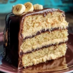 Elvis Cake (Banana Cake with Peanut Butter Frosting and Chocolate Ganache)