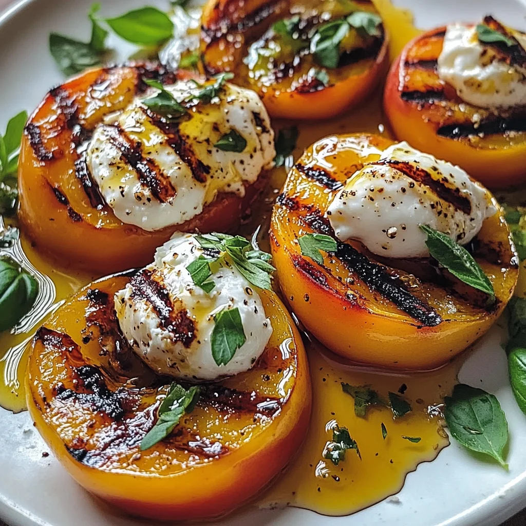 Grilled Nectarines with Burrata and Honey