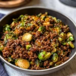 Ground Beef and Brussels Sprouts