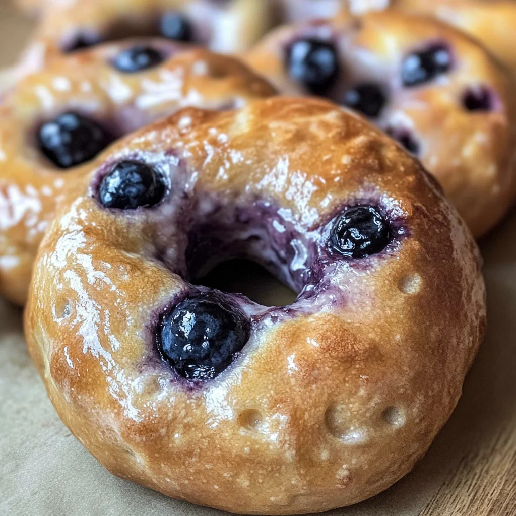 High Protein Blueberry Bagels