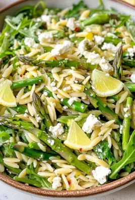 Lemon Orzo Salad w/ Asparagus, Arugula, & Feta