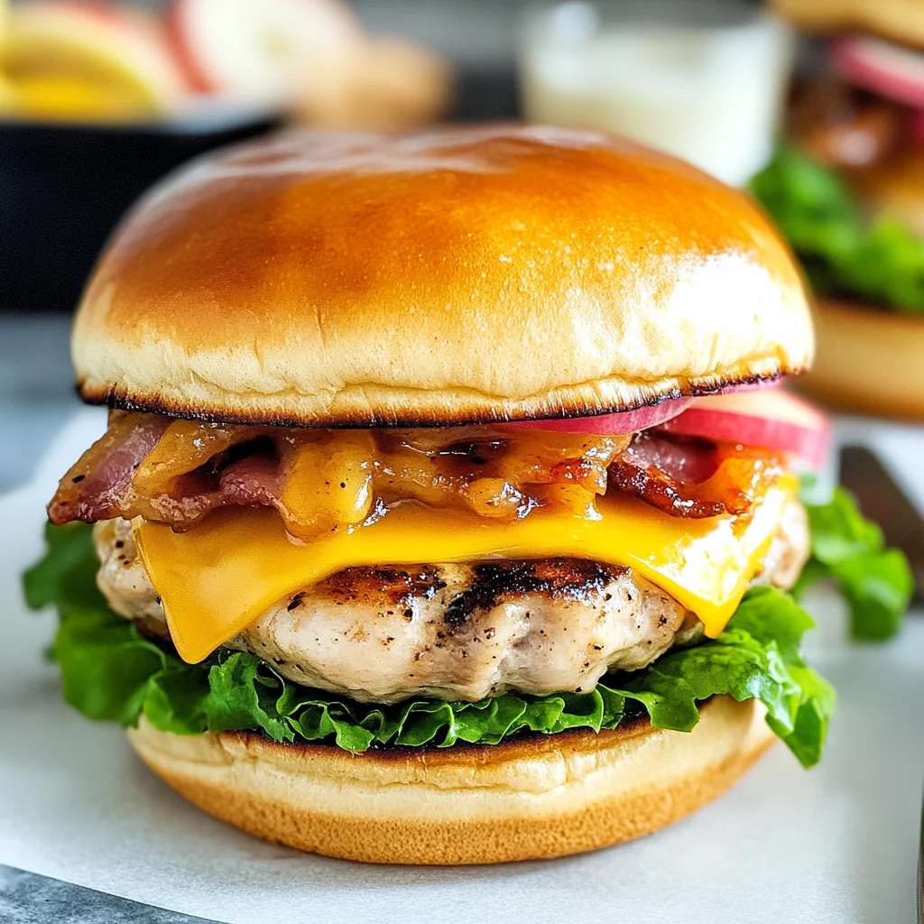 Maple Mustard Chicken Apple Burgers