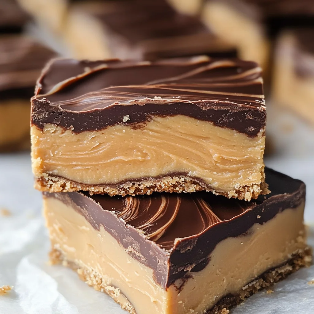 No Bake Peanut Butter Buckeye Bars